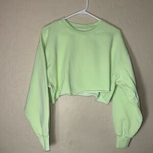 Aritzia tna cozy AF fleece long sleeve oversized sweatshirt crop top